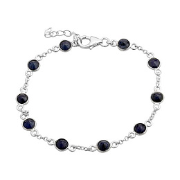 Серебряный браслет с сапфиром 6.756ct