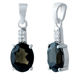 Silver pendant with smoky quartz (2.203 carats)