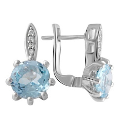 Серебряные серьги с топазом 4.762ct