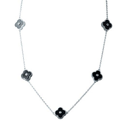 Серебряное колье с керамикой