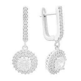 Silver earrings with cubic zirconia