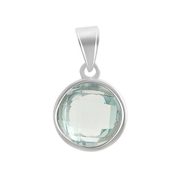 Silver pendant with phianites