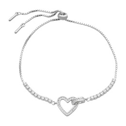 Silver bracelet with phianites
