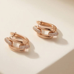 Серебряные серьги с фианитами 0.14ct