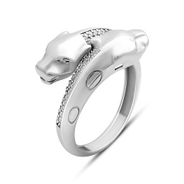 Silver ring with cubic zirconia