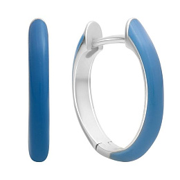 Серебряные серьги с фианитами, емаллю