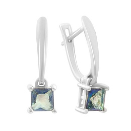 Silver earrings with mystic topaz 1ct