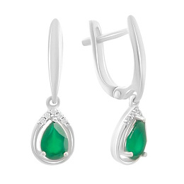 Серебряные серьги с агатом 1.327ct