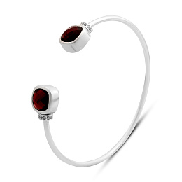 Silver bracelet with nano 7.208ct garnet, cubic zirconia