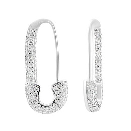 Silver Earrings with Fianites