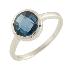 Серебряное кольцо с топазом Лондон Блю 0.642ct