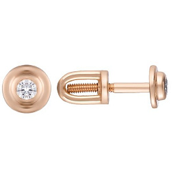 Золоті сережки з діамантом 0.2ct