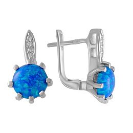 Silver earrings with opal 1.687ct