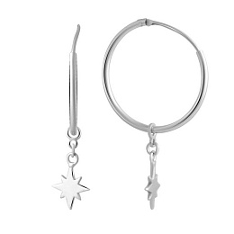 Silver earrings without stones
