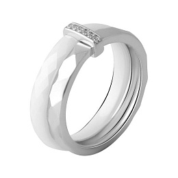 Silver ring with ceramics