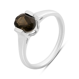 Серебряное кольцо с раухтопазом (дымчатым кварцем) 1.058ct