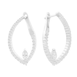 Silver earrings with Phianites