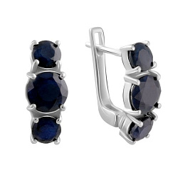 Серебряные серьги с сапфиром 5.983ct