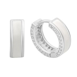 Silver earrings with phianites, semallu