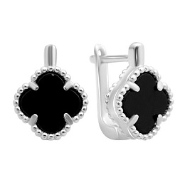 Silver earrings with onyx