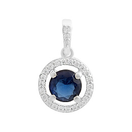 Серебряная подвеска с сапфиром nano 0.9ct