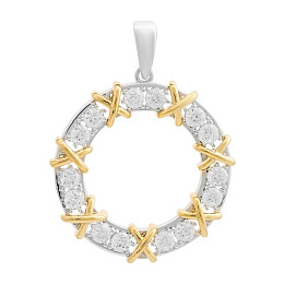 Золотая подвеска с фианитами 4.2ct