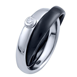 Silver ring with ceramics