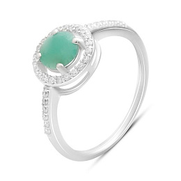 Silver ring with emerald 1.155ct