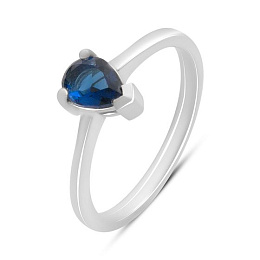 Silver ring with sapphire nano 0.517ct