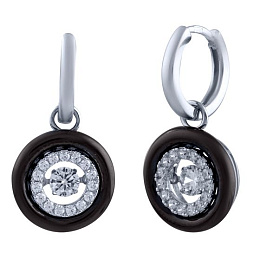 Silver earrings with ceramics