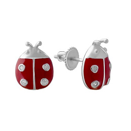 Silver earrings with yemallu, fianites