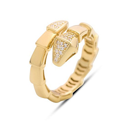Gold ring with 0.23ct phianites