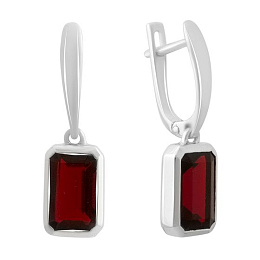 Серебряные серьги с гранатом nano 3.609ct