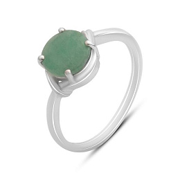 Silver ring with a 1.708-carat emerald