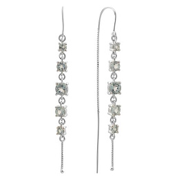 Silver earrings with topaz 3.109ct