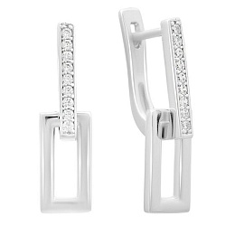 Silver earrings with cubic zirconia