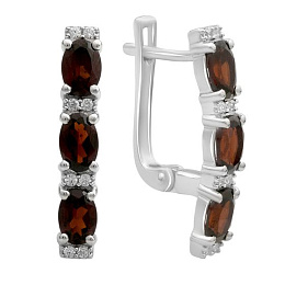Серебряные серьги с гранатом 3.642ct