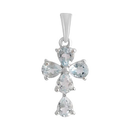 Серебряный крестик с топазом 1.885ct