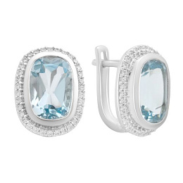 Срібні сережки з топазом 10.17ct