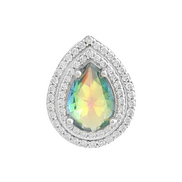 Серебряная подвеска с мистик топазом 1.901ct, фианитами