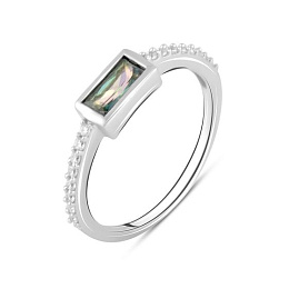Silver ring with a 0.49-carat mystic topaz