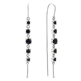 Silver earrings with sapphire 3.285ct