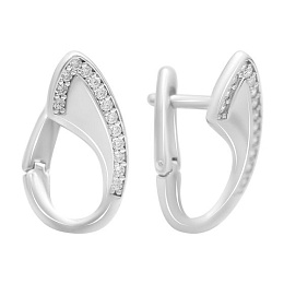 Silver earrings with cubic zirconia