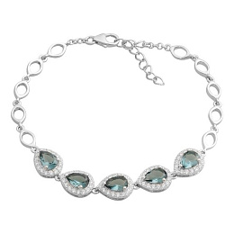 Silver bracelet with a 4.02-carat London Blue topaz