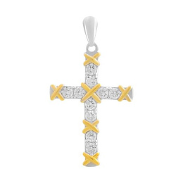 Silver cross with phianites
