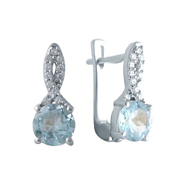 Серебряные серьги с топазом 2.209ct