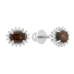 Серебряные серьги с гранатом 2.172ct