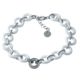 Silver bracelet with ceramics