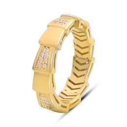 Gold ring with 0.56 ct cubic zirconia