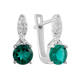 Silver earrings with aquamarine nano 1.778ct